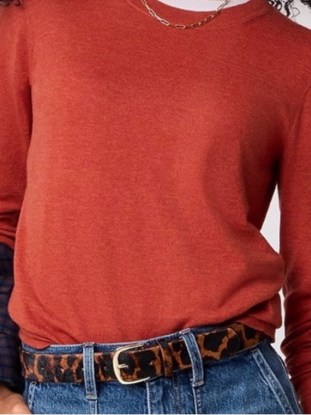 J. Crew TEDDIE Women's Crewneck Sweater in Rust